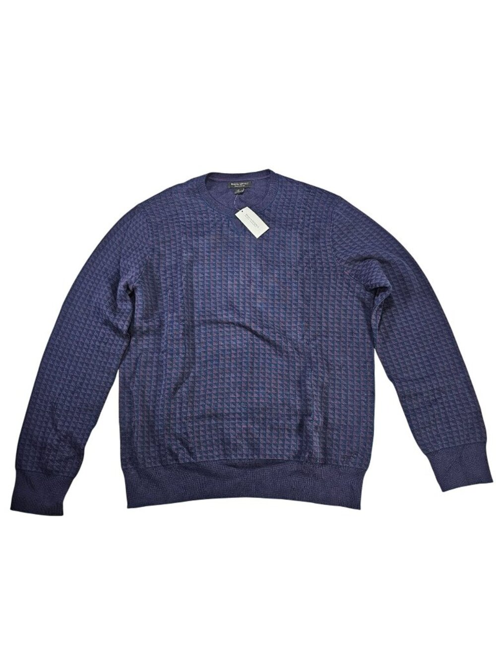 Banana Republic NWT Crew Sweater Women's Size L Purple Triangle Geometric Pima